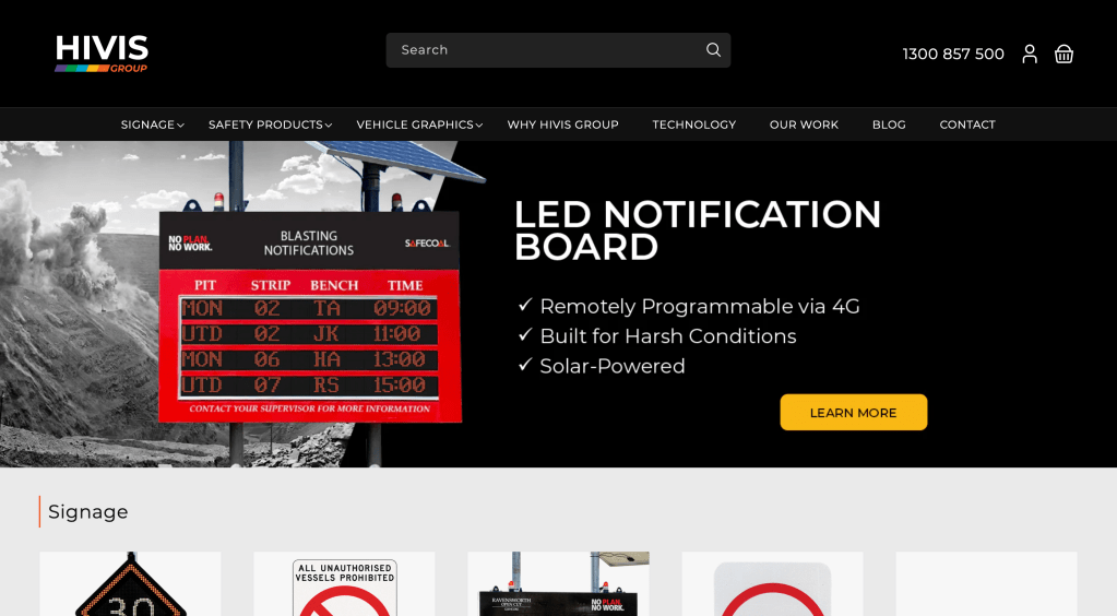 HIVIS Signage - Home Page